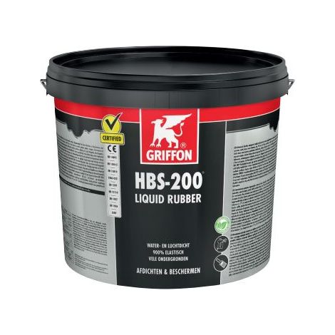 Griffon – Caoutchouc liquide HBS-200 étanchéité 16 L – Résistance aux intempéries et UV – Élastique 900% – Application intérieure et extérieure (1/3)