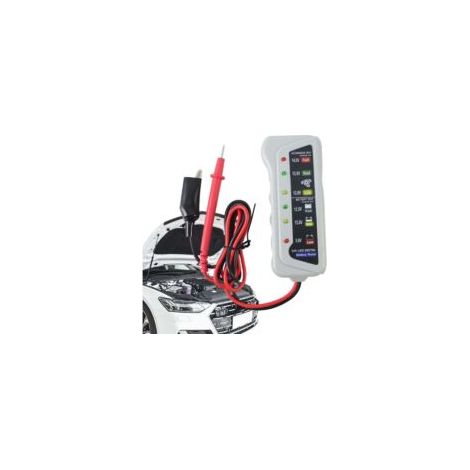 Autobatterietester, hochpräziser LED-Anzeige, 6V/12V automatischer Batterieanalysator – Spannungsprüfer mit ergonomischem Griff, Autobatterieprüfer für Crezuo