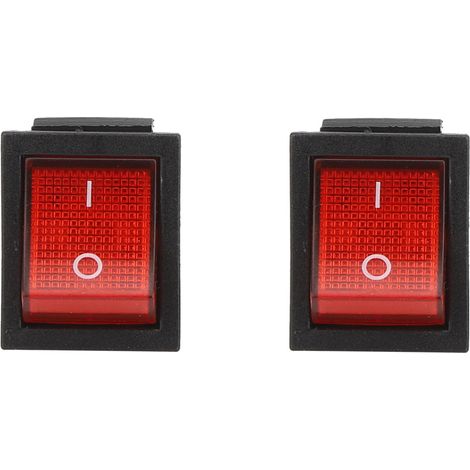 Interrupteur à bascule 16A 250V, 5 pièces, 4 broches avec lumière rouge, accessoire de contrôle industriel, 31x25mm