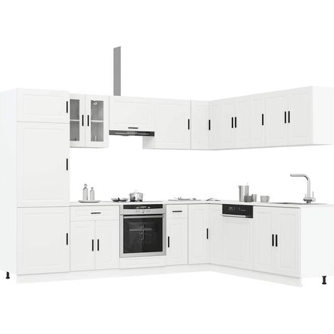 Ensemble d'armoires de cuisine 14 pcs Porto bois d'ingénierie (1/5)