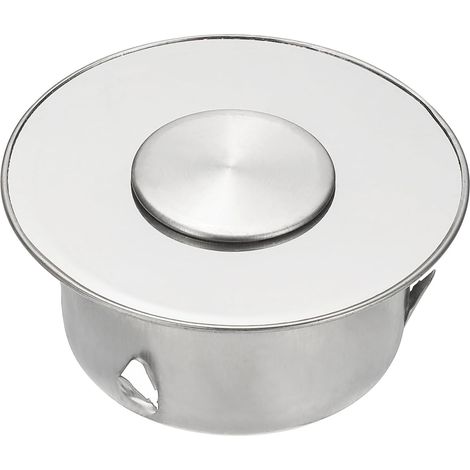 Schornsteinverschluss, Schornsteinlochabdeckung, Rohrabdeckung, perforierter Edelstahl-Schornsteinverschluss Ø 160 mm, Tiefe 44 mm, Silber