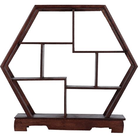 Étagère hexagonale vintage pour plantes et décorations de bureau - Support à artisanat et pot de fleurs (1/5)