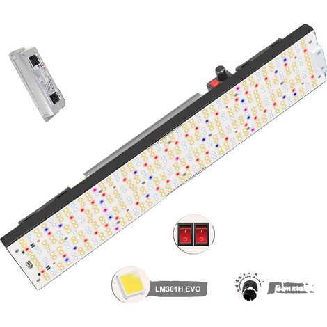 Lámpara LED de cultivo de 240 W, regulable, de espectro completo, apta para hidroponía. (1/2)
