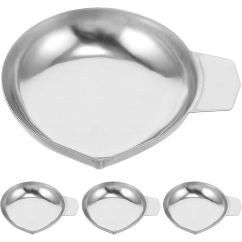 Bols à Pesée Design Ergonomique pour Pesée Précise de Pierres Précieuses Plateaux Résistants à Corrosion Lot de 4 en Acier Inoxydable Argenté pour Bijoutiers (1/5)