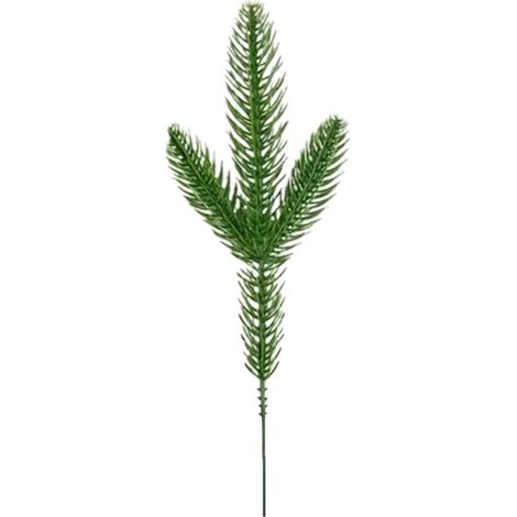 Branches De Sapin De Noël - Simulacre De Plante À Trois Branches - Flocage Neigeux - 27 Cm - Vert - 30 Pièces (1/5)
