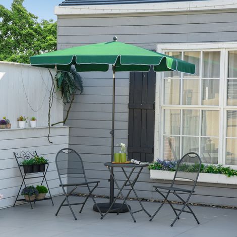 Ombrellone da giardino rettangolare in alluminio 198x130x245 cm con funzione di inclinazione, colore verde.