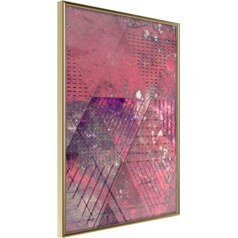 Affiche Murale Encadrée "Pink Patchwork III" 30 x 42 cm Or