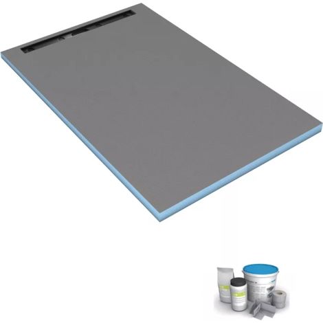 Wedi – Receveur de douche à carreler 160 x 100 cm – Extra-plat avec pente préformée – Évacuation linéaire – 100% étanche – Installation facile (1/5)