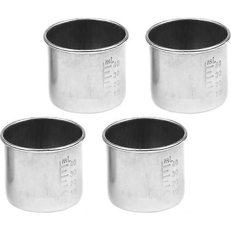 Gobelet doseur en acier inoxydable avec graduation, pour mélanger comprimés et médicaments liquides, bain de bouche, 40 ml, lot de 4 (1/5)