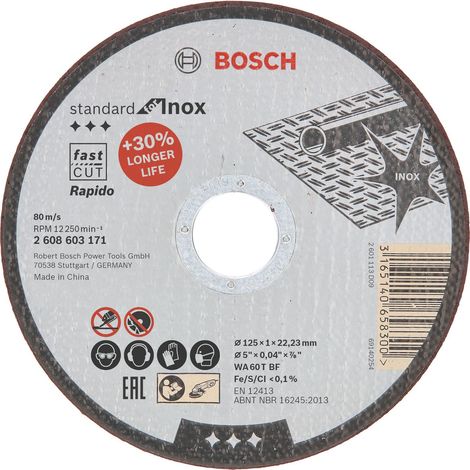 Bosch tarcza MET.125mm x 1,0mm x 22mm estandar PARA inox