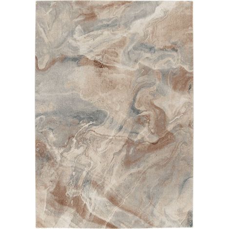 BOBOCHIC - Tapis poils ras RIVIERE motif abstrait 120x170 Bleu (1/5)
