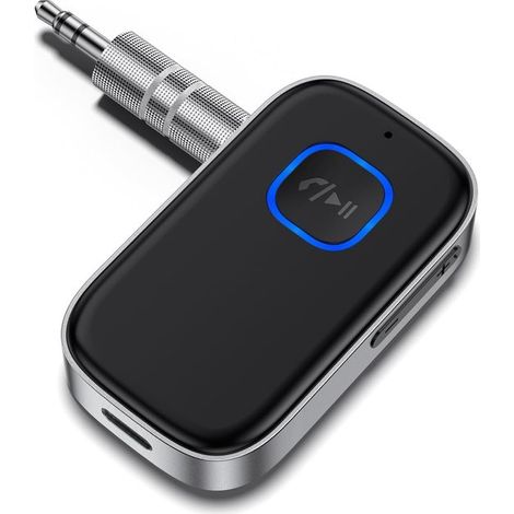Ricevitore Bluetooth 5.0, adattatore jack Aux da 3,5 mm per auto, trasmettitore Bluetooth wireless con cancellazione del rumore per cuffie e altoparlanti (1/5)