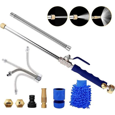 Lance haute pression pour nettoyeur haute pression pour jardin, pulvérisateur d'arrosage portable avec embout universel pour tuyau et buse à jet d'eau haute pression pour gouttières et terrasses (1/5)