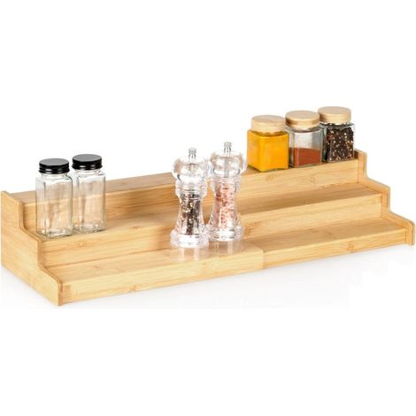 Bamboo Kitchen Shelf, 3-Tier Adjustable 33.5-59.5 cm (1/5)