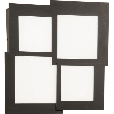 Plafoniera Led in metallo Nero e diffusore in acrilico PASSPARTOU 44x44 cm (1/3)