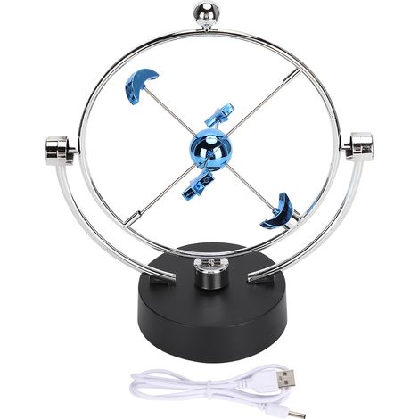 Bureau sculpture système planétaire étoile lune mouvement perpétuel, jouet décoratif USB batterie, coloré, pour bureau décoration. (1/5)