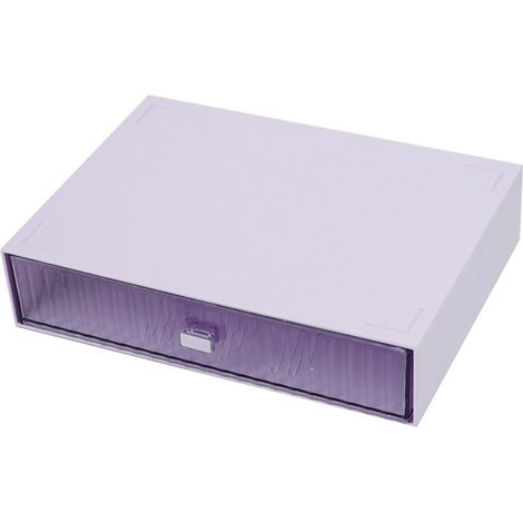 Desktop Drawer Organizer Waterproof Dustproof Plastic DIY Combination Multi Layer Stackable Drawer Storage Case Striped Purple 1 Drawer