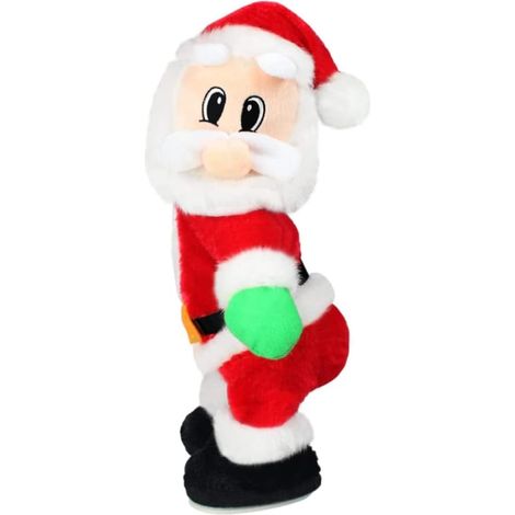 Babbo Natale elettrico Twerking Giocattolo musicale Cantante Peluche Carino Carota Animata Bambola elettrica di Natale, Batteria non inclusa Booty Shakes Babbo Natale