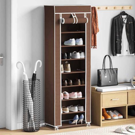Schuhschrank Schuhregal 8 Schicht 57 x29 x162 cm Braun