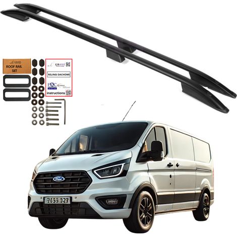 Barres de toit pour Ford Transit Custom Short (2012-2023), couleur noire (1/5)