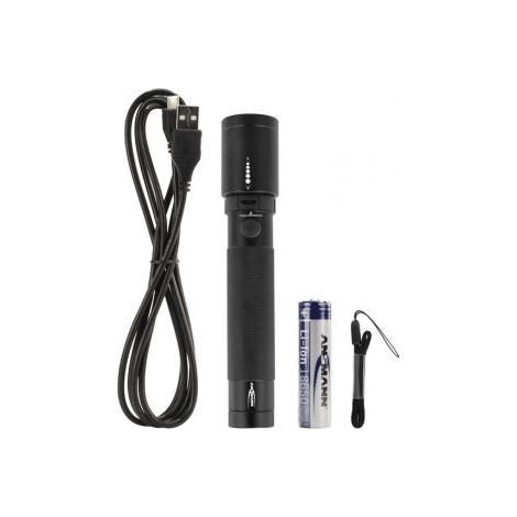 Torcia in alluminio colore nero  lumen 400  lunghezza 168,00 mm
