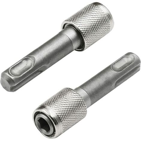 RHG Adaptateur porte-embout SDS-Plus 6,35mm (1/4'') 2 Pièces Tige hexagonale Foret support convertisseur Adaptateurs de Tige Ronde à Tige Hexagonale pour forets à Percussion marteaux (1/5)