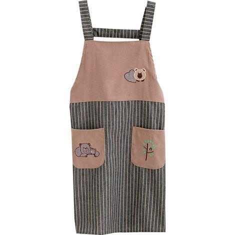Tablier de cuisine imperméable pour femme avec poche - Café (1/5)