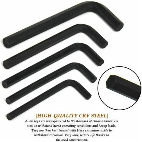 Set of 30 Hexagonal Wrenches 0.7 to 10 mm, Allen Keys with Box in Metric and Imperial Measuring (1/4)