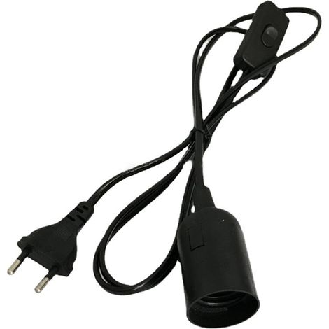 1 portalámparas E27, cable colgante con interruptor, plástico PP, iluminación de acento, hogar (1/5)