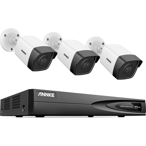 ANNKE 3Camera 5MP Super HD 4CH NVR IP Security Camera System Night Vision Audio Record H.265+ Outdoor IP67 Weatherproof CCTV Kit (1/5)