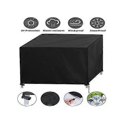 SZTXJ Gartenmöbelabdeckung, 420D Oxford-Gewebe, 152 x 104 x 74 cm, UV-, wetter-, wind- und regenbeständig, rechteckig, für Terrasse und Garten