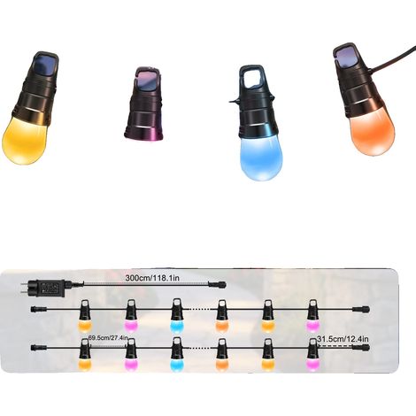 Luci decorative per esterni, controllo intelligente, funzione di sincronizzazione musicale, 30 m, 40 lampadine, spina europea 220V-240V (1/2)