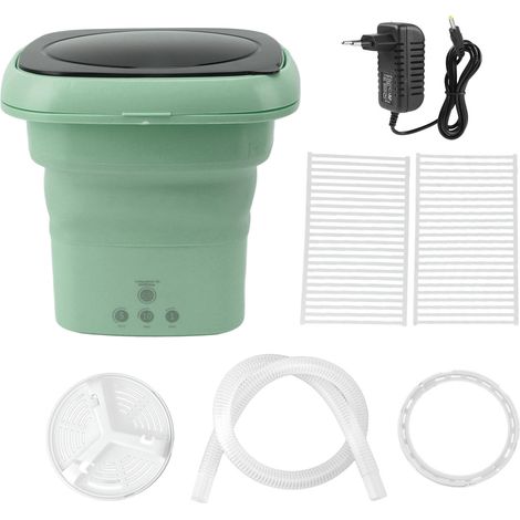 Machine de Lavage Folding Machine Mini Portable Washer Lavage Bucket RV Travel Apartment Black Lid High Speed Motor, Deep Decontamination Built-in Dehydrator & Drain Pipe TPE PP Material 1274g (1/5)