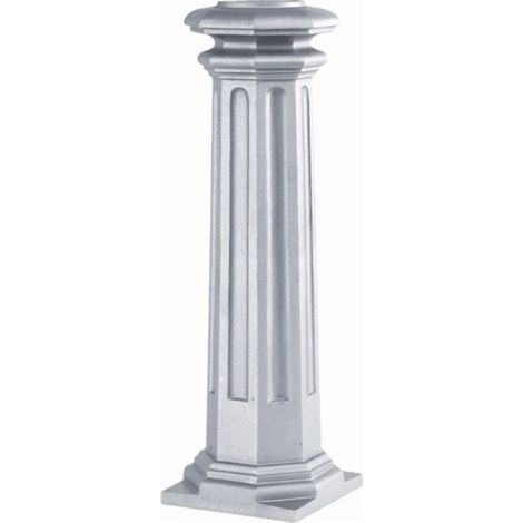Base avec socle, forme tradition royale - Hauteur 655mm largeur base carré 200mm pour tube Ø80mm - Aluminium - DECO FER FORGE