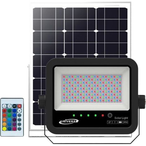 TrAdE Shop Traesio - Faro A Led Proiettore Con Pannello Solare 80w Rgb Con Telecomando Esterno Ip65 Sl-rgb-80w - (1/5)