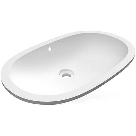 LAVABO SOUS PLAN OVAL ALLONGÉ VARIANT 65X41CM Dimensions : Blanc