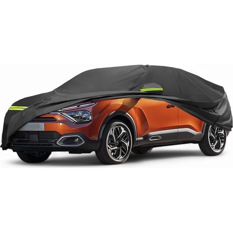 Housse Voiture pour C4 II Berline 10-20 1pc  Couleur Noir, Matériau 210D-PU, Toutes Saisons, Imperméable, Coupe-Vent, Protection Solaire, Fermeture Éclair, Respirante (1/5)