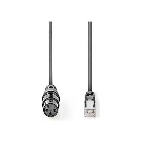 Cable DMX XLR 3 pin hembra a RJ45 macho 30 cm Negro (1/3)