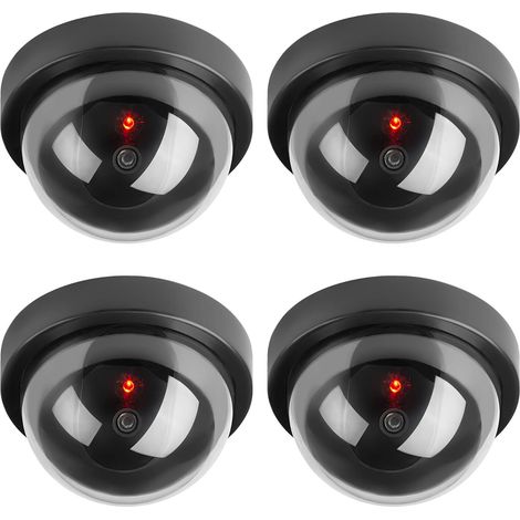GROOFOO Caméras factices,Fausse de Sécurité Caméra Dme CCTV avec LED Clignotant Lumière pour Les Entreprises Magasins Accueil,Usage Intérieur Extérieur (4 Pack) GROOFOO (1/5)