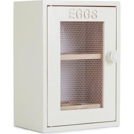 Armoire à oeufs en bois blanche- Egg Cabinet boite à oeuf en bois jusqu'à 12 oeufs - Eviter le plastique et ranger vos oeufs da (1/5)