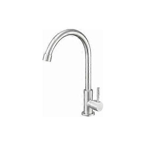 Außenwasserhahn für Kaltwasser mit gebürsteter Nickeloberfläche, Edelstahl mit Keramikscheibenventil, einfache Installation für den Garten (Abmessungen: 3,2-4,2 cm)