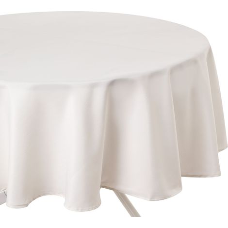 Atmosphera – Nappe ronde anti-taches 180 cm en polyester – Nettoyage facile – Design sobre et élégant – Pour repas en extérieur