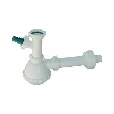Sifone 1 Via Per Lavello Inox Senza Piletta Con Attacco Lavatrice