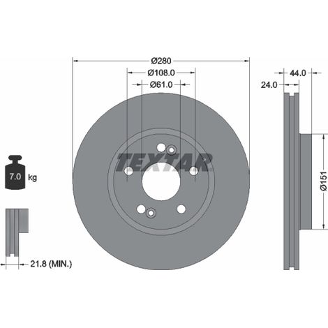 Lot de 2 Disques de frein Textar 92113803 RENAULT 7700802231 7700830283