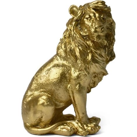 Le pendentif en or, le pendentif du bureau, la porte du salon, le pendentif du bureau à domicile, l'artisanat de la résine animale, la statue du lion, la sculpture de résine de lion, la statue du lion (1/5)