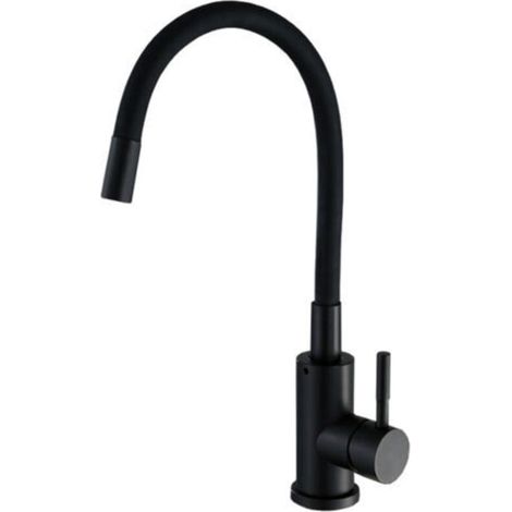 Flexible Kitchen Faucet with 2 Spray Modes, Foldable Kitchen Sink Faucet, Flexible Sink Mixer Tap with Hot and Cold Water (Black) (1/4)
