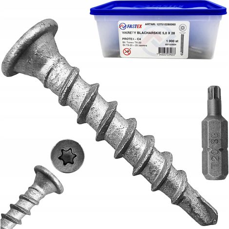 Vis autotaraudeuses 5x28 Torx - Métal - 1000 pièces - Résistantes et polyvalentes (1/5)