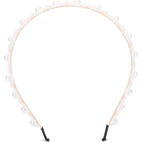 Diadème femme en alliage avec perles fantaisie, accessoire cheveux chic pour mariage et soirée (1/5)
