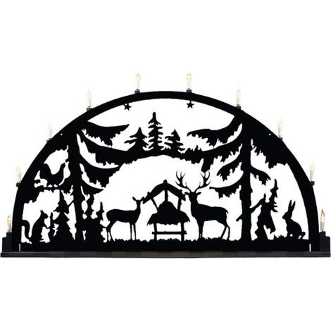Saico Lichterbogen LED Wald inkl. Lichterkette Aluminium 100 cm warmweiß schwarz Lichterbogen