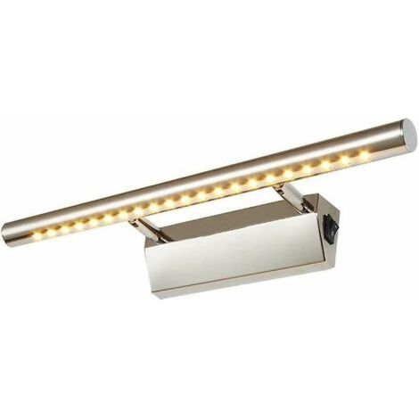 5W Led Miroir Avant Lumière - Lampe Salle Bains Avec Interrupteur Maquillage Étanche Éclairage Acier Inoxydable Applique Murale Toilettes Intérieur Utiliser Blanc Chaud (1/4)